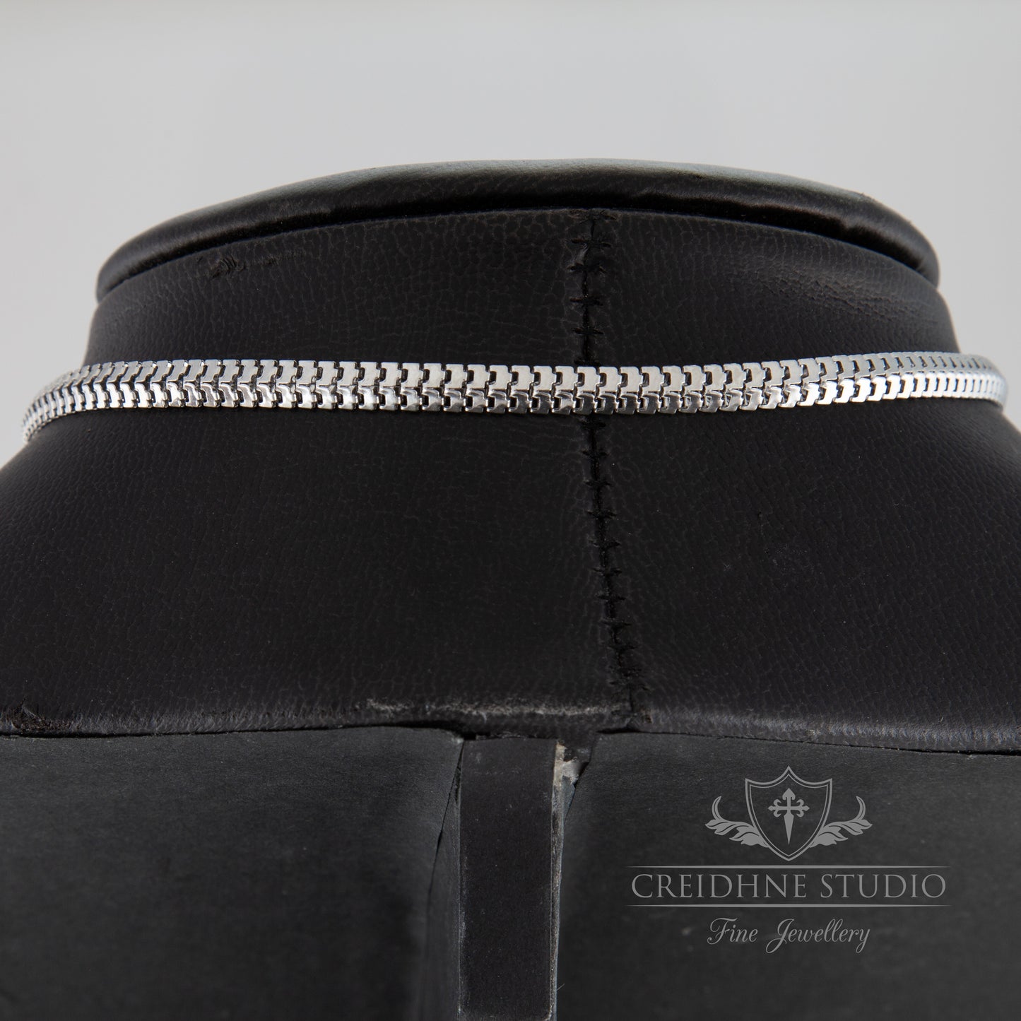 Diamond Snake Chain Day Collar, Medium 20mm O Ring Clasp. Stainless Steel