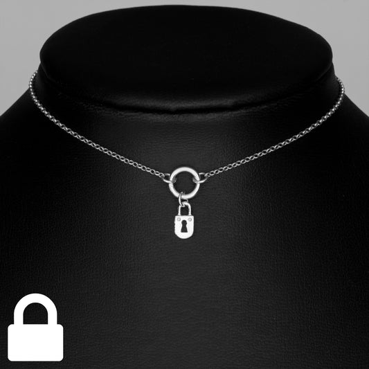 Tiny Ring Padlock Day Collar (Permanently Locking)