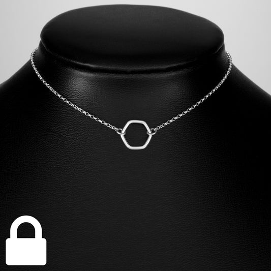 Small Hexagon Ring Day Collar (Permanently Locking)