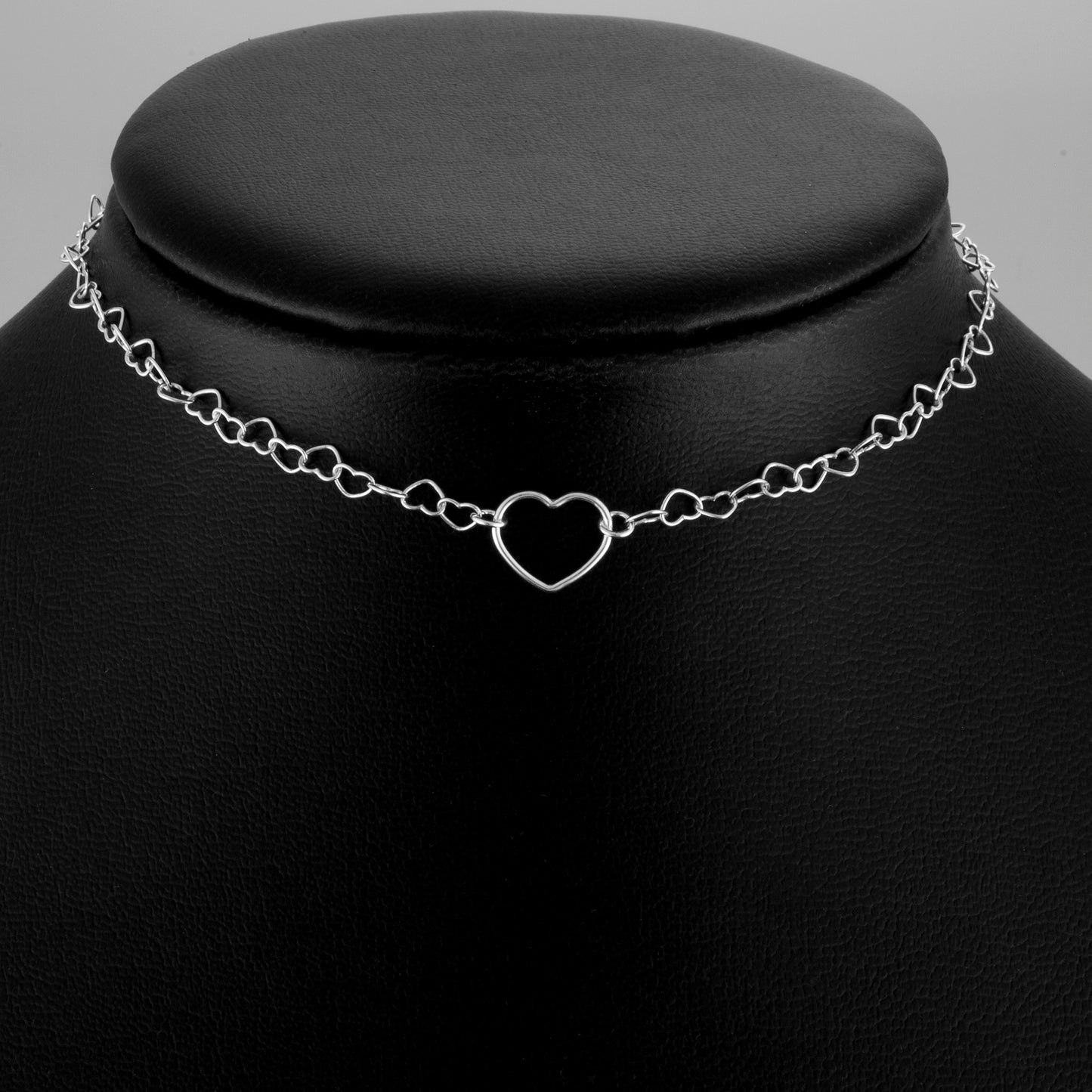 Heart Ring Heart Link Chain Day Collar