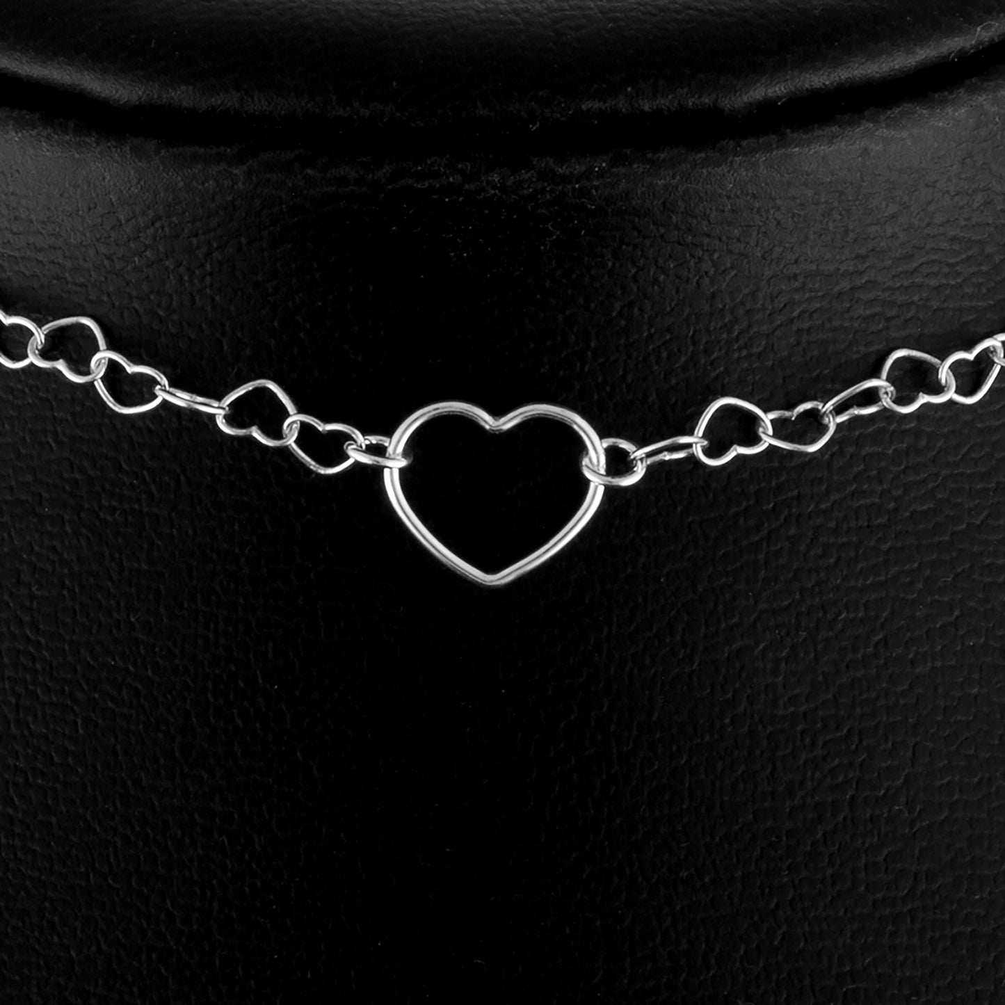 Heart Ring Heart Link Chain Day Collar