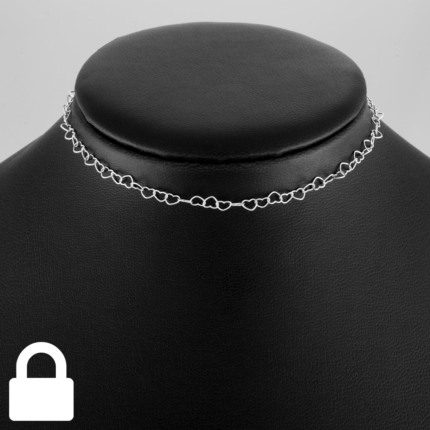 Heart Link Chain Day Collar (Permanently Locking)