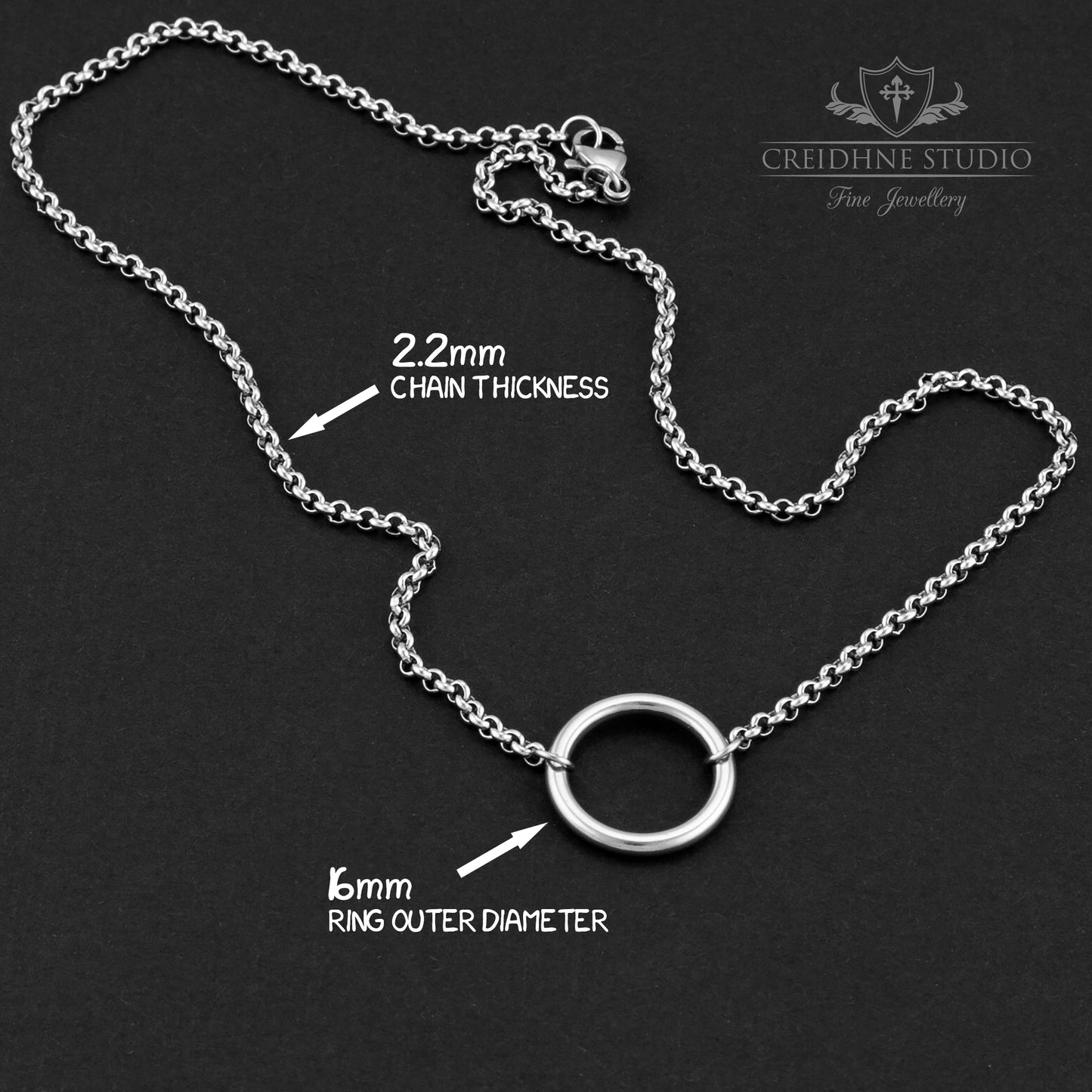 Stainless Steel Discreet Day Collar: Small O Ring Necklace