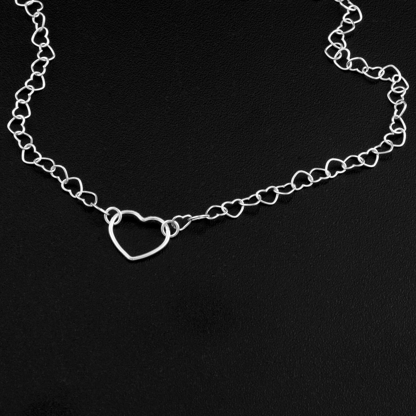 Heart Ring Heart Link Chain Day Collar