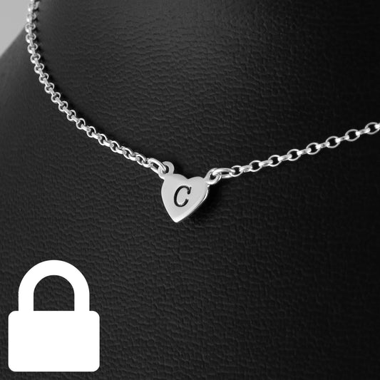 Personalised, Engraved Tiny Heart Day Collar (Permanently Locking)