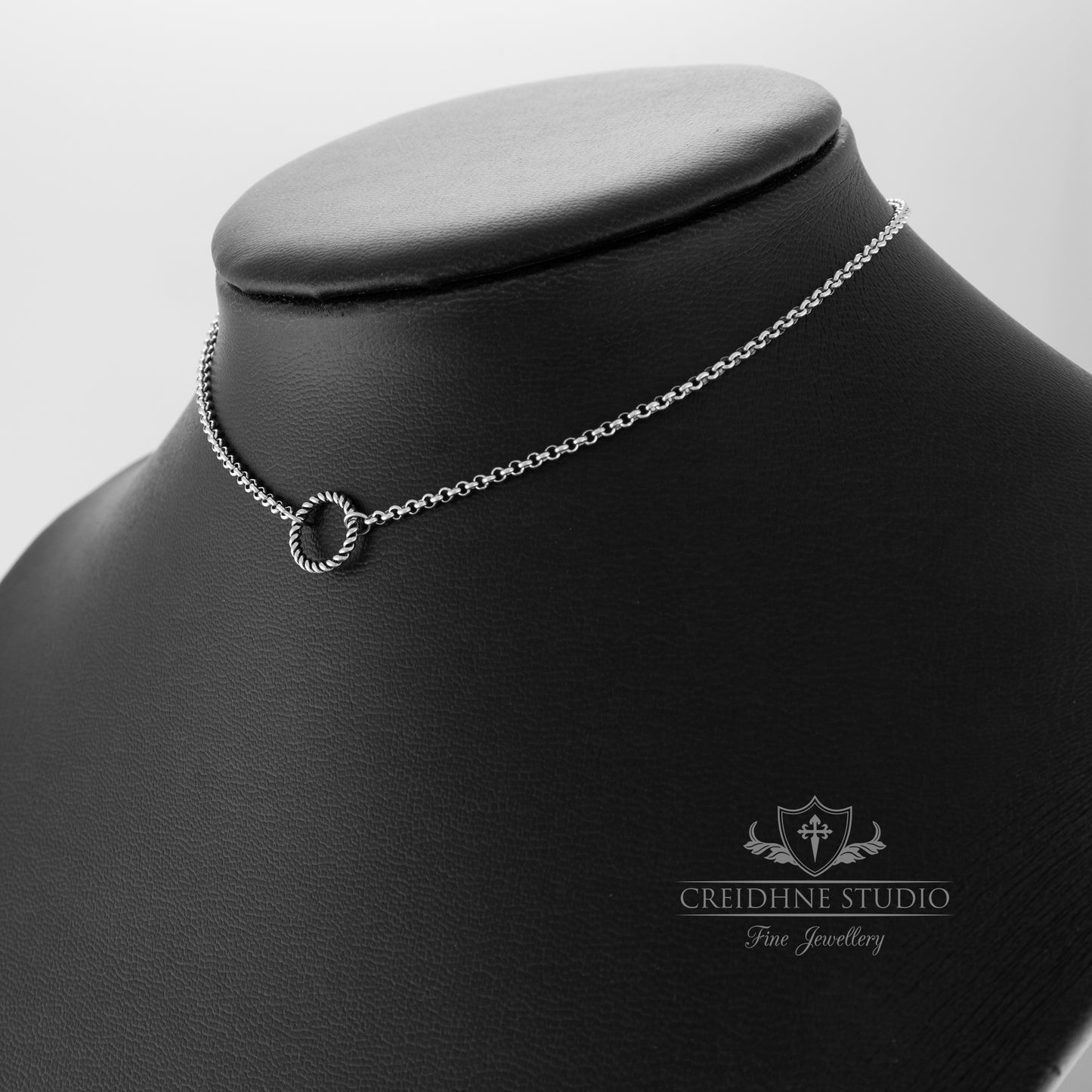 Stainless Steel Twisted Ring Day Collar: Discreet O Ring Choker