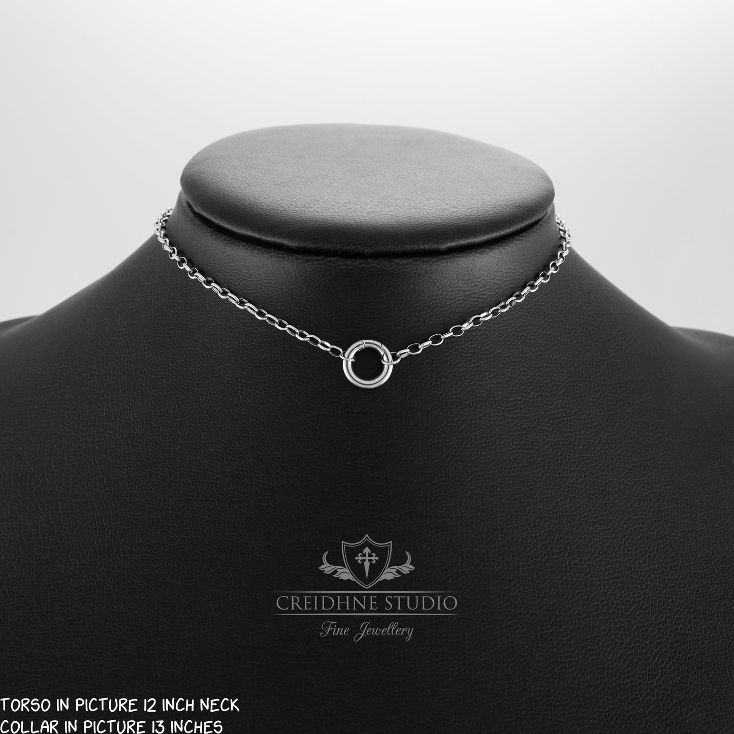 Stainless Steel Day Collar, Small 12mm O Ring Clasp