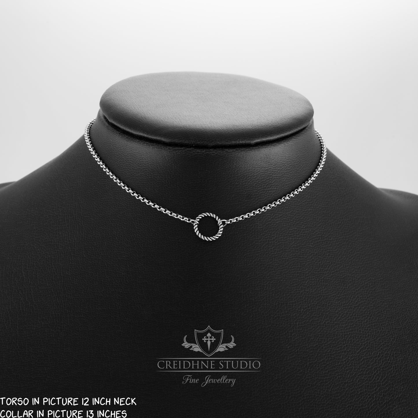 Stainless Steel Twisted Ring Day Collar: Discreet O Ring Choker