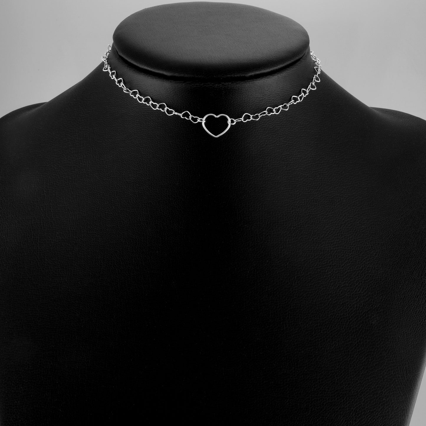 Heart Ring Heart Link Chain Day Collar