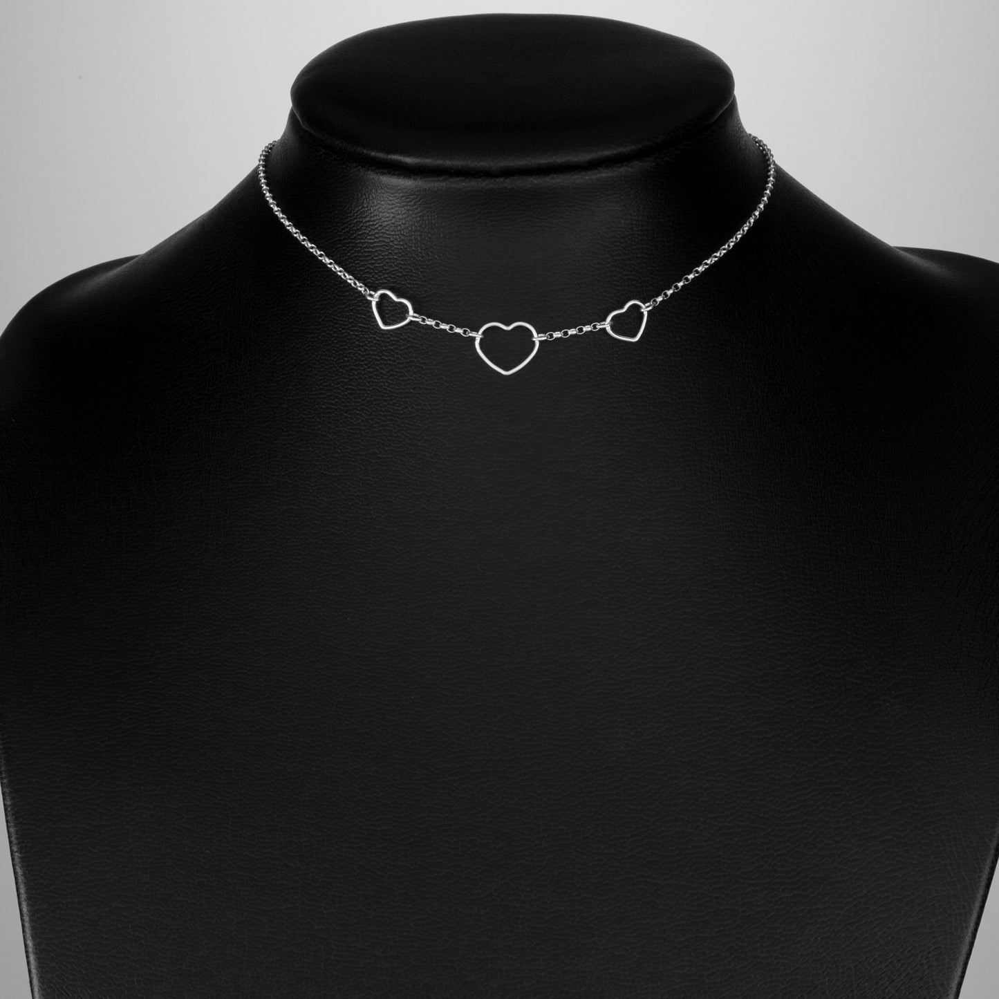 Three Heart Rings Day Collar (Permanently Locking)